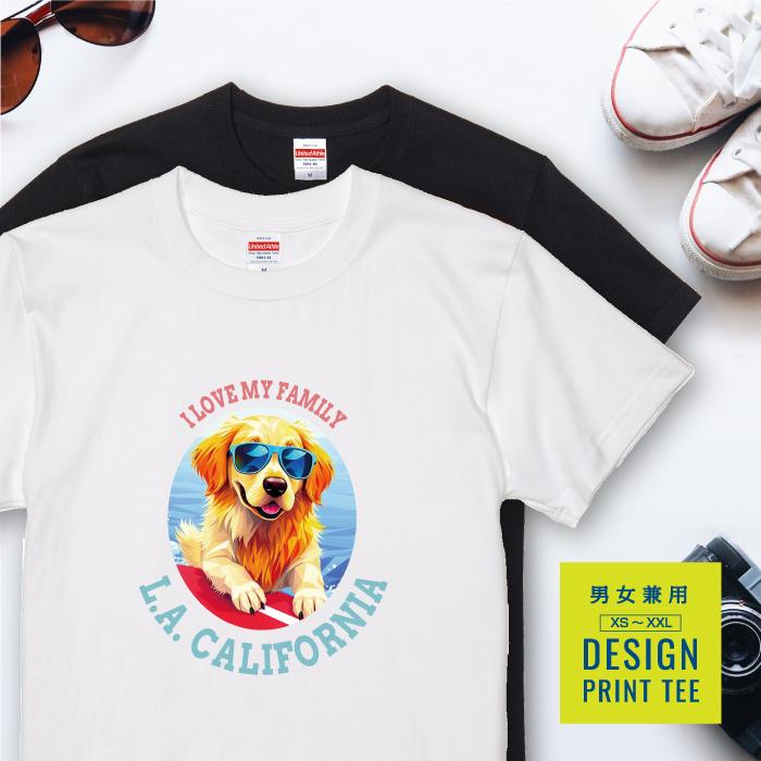 愛犬 Tシャツ 犬 ゴールデンレトリバー ゴールデン サーフィン 西海岸