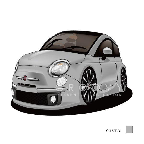 車好き プレゼント フィアット 500 車 イラスト A4版 グルービー fiat FIAT アート パーツ オーナー グッズ ギフト アクセサリー｜groovys｜05