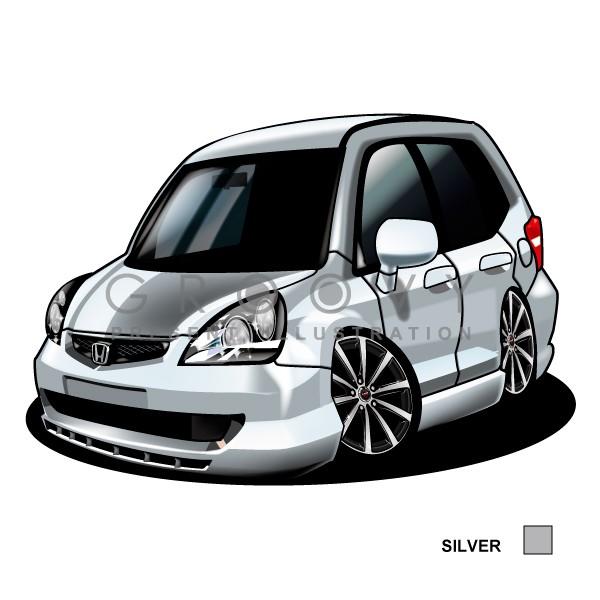 ホンダ フィット初代 車イラスト 版高級フレーム グルービー Honda Fit ステッカーも追加ok Hon Fit1st 車イラストの専門店 Groovy 通販 Yahoo ショッピング