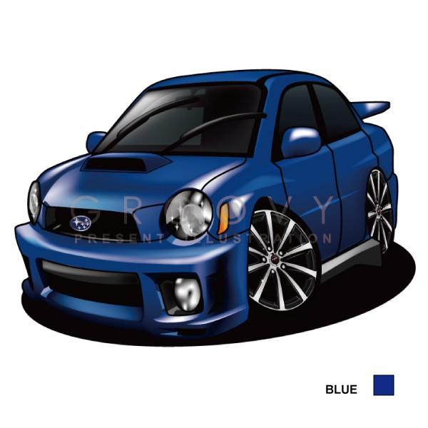 車好き プレゼント スバル インプレッサ GD.GG系前期型 車 イラスト A4