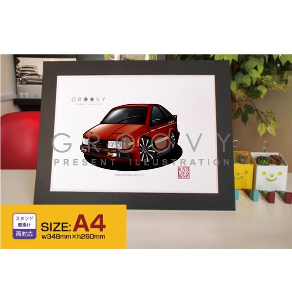 車好き プレゼント いすゞ ピアッツァ 車 イラスト A4版 グルービー