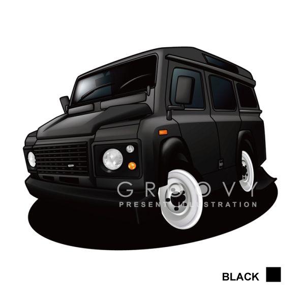 車好き プレゼント ランドローバー ディフェンダー 車 イラスト A4版