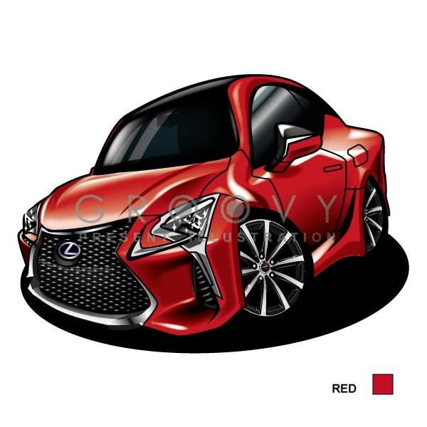 車好き プレゼント レクサス LC 500 車 イラスト A4版 グルービー
