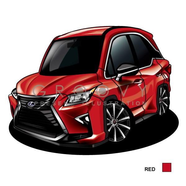 車好き プレゼント レクサス RX 450h verL 車 イラスト A4版高級