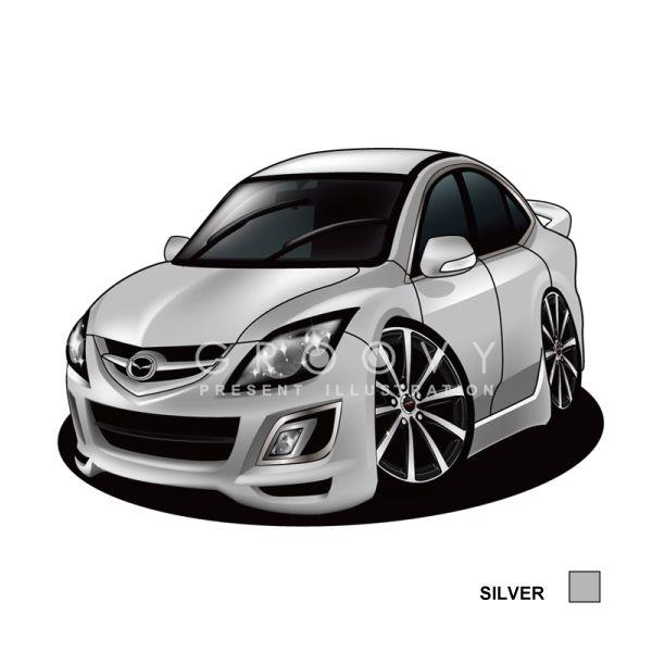 車好き プレゼント マツダ アテンザ 車 イラスト A4版高級フレーム 