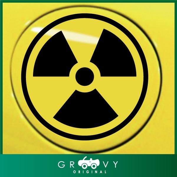 放射能 注意 車 給油口 ステッカー ハザードシンボル マーク 標識