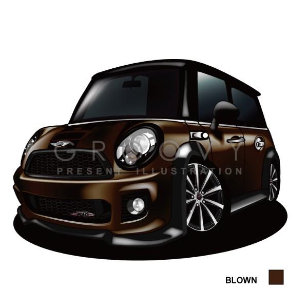 車好き プレゼント ミニ クラブマン 車 イラスト A4版 グルービー mini