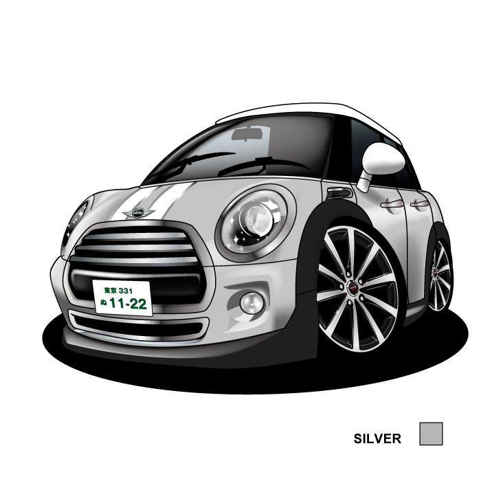 車好き プレゼント ミニ クーパー タイプ6 車 イラスト A4版
