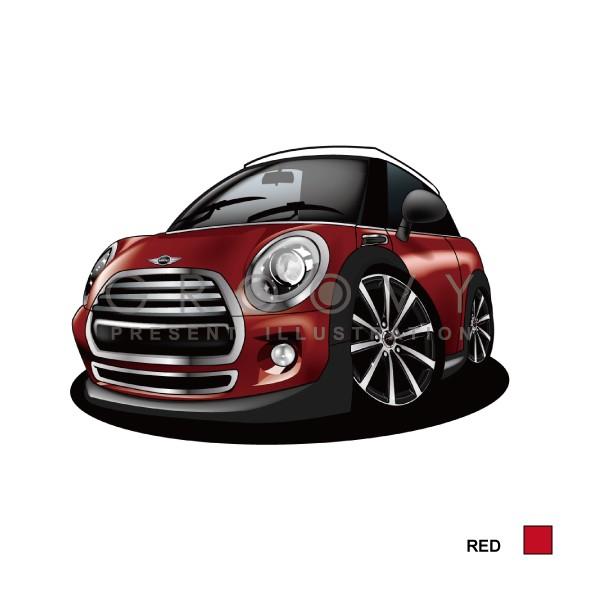 車好き プレゼント ミニ クーパー タイプ3 車 イラスト A4版高級