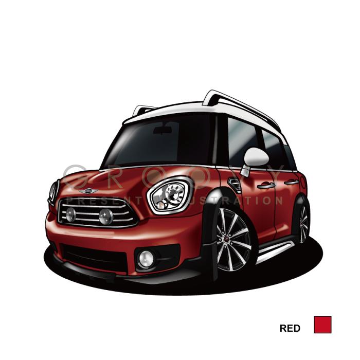 車好き プレゼント ミニ クロスオーバー クーパー D 車 イラスト A4版