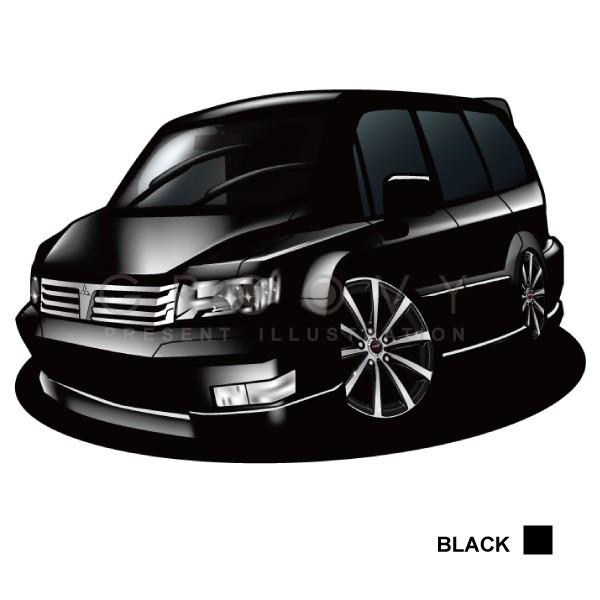 車好き プレゼント 三菱 シャリオ グランディス 車 イラスト A4版高級