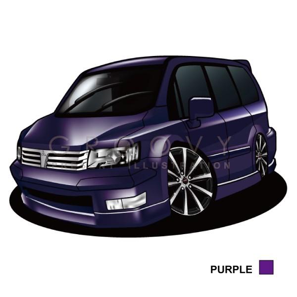 車好き プレゼント 三菱 シャリオ グランディス 車 イラスト A4版高級