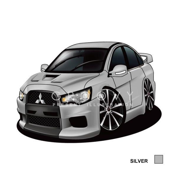 車好き プレゼント 三菱 ランサー エボリューション 10 車 イラスト 2L