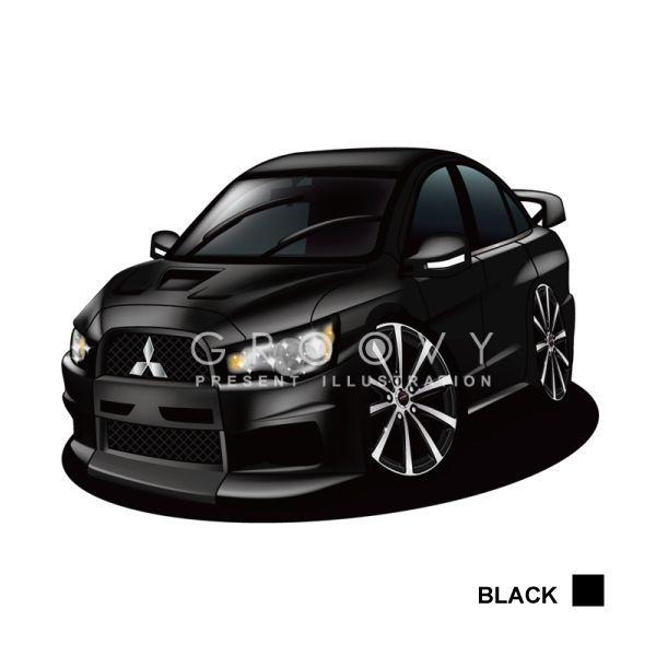 車好き プレゼント 三菱 ランサー エボリューション 10 車 イラスト A4