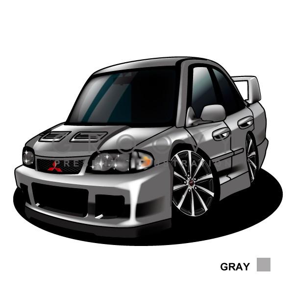 車好き プレゼント 三菱 ランサー エボリューション 2 車 イラスト A4