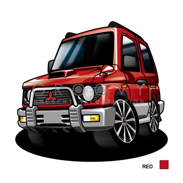 車好き プレゼント 三菱 パジェロ ミニ 初代ver1 車 イラスト 2L版