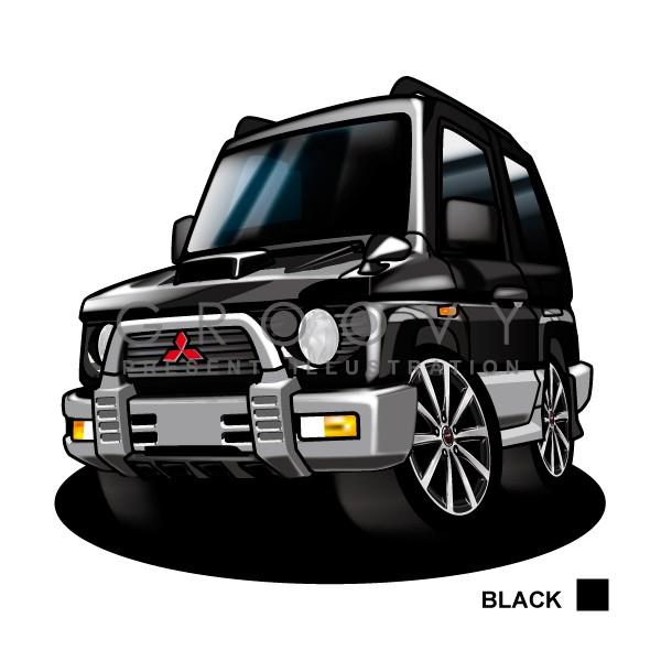 車好き プレゼント 三菱 パジェロ ミニ 初代ver2 車 イラスト A4