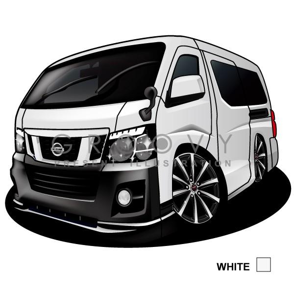 車好き プレゼント 日産 キャラバン ver2 車 イラスト A4版高級