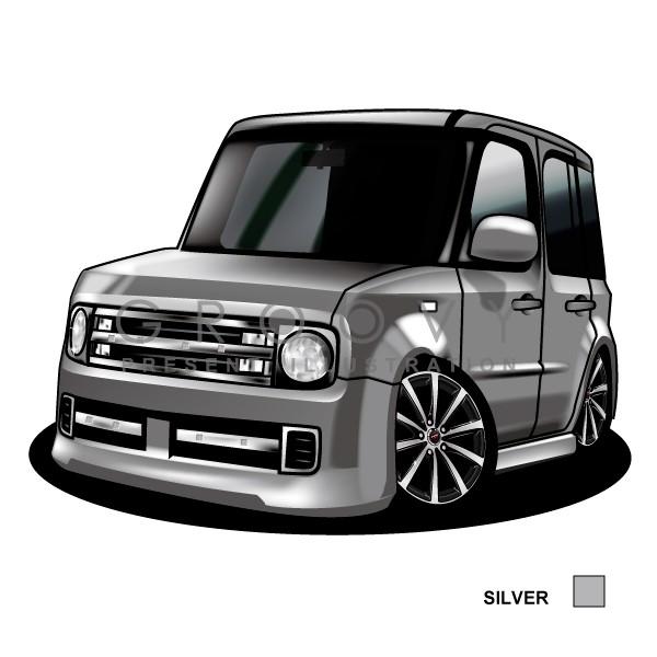 車好き プレゼント 日産 キューブ ライダー Z11 車 イラスト A4版 