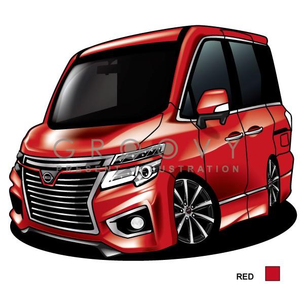 車好き プレゼント 日産 エルグランド E52 車 イラスト A4版高級