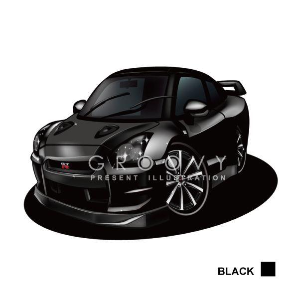 車好き プレゼント 日産 GTR R35 車 イラスト A4版 グルービー ニッサン ジーティーアール アート パーツ オーナー グッズ ギフト アクセサリー｜groovys｜02