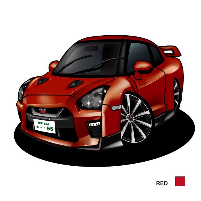 車好き プレゼント 日産 GTR R35 後期 車 イラスト A4版高級フレーム