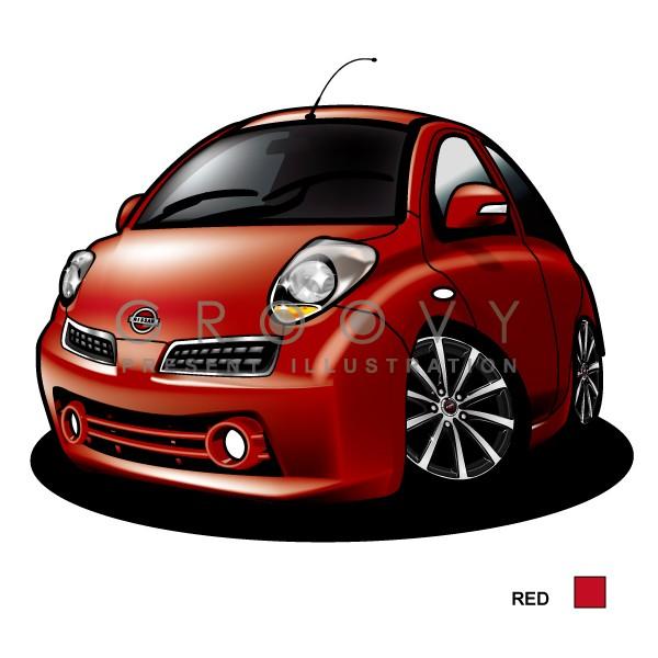 車好き プレゼント 日産 マーチ k12ver2 車 イラスト A4版高級フレーム
