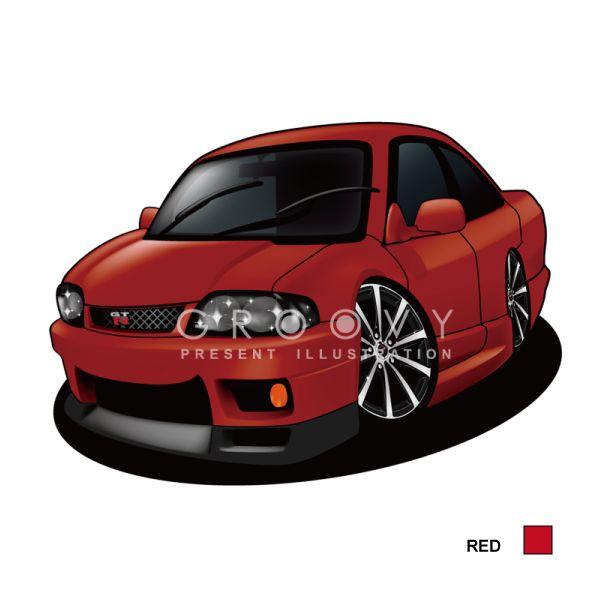 車好き プレゼント 日産 スカイライン R33 車 イラスト 2L版