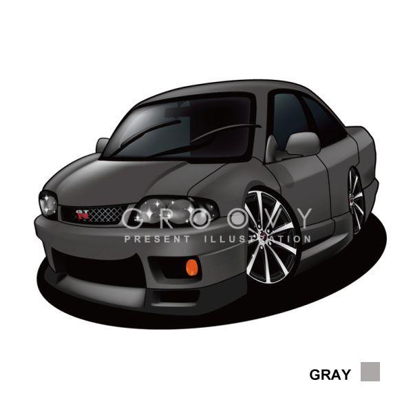 車好き プレゼント 日産 スカイライン R33 車 イラスト A4版