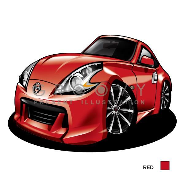車好き プレゼント 日産 フェアレディ Z 34 車 イラスト A4版フレーム