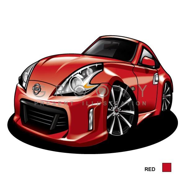 車好き プレゼント 日産 フェアレディ Z 34 ver2 車 イラスト A4版高級