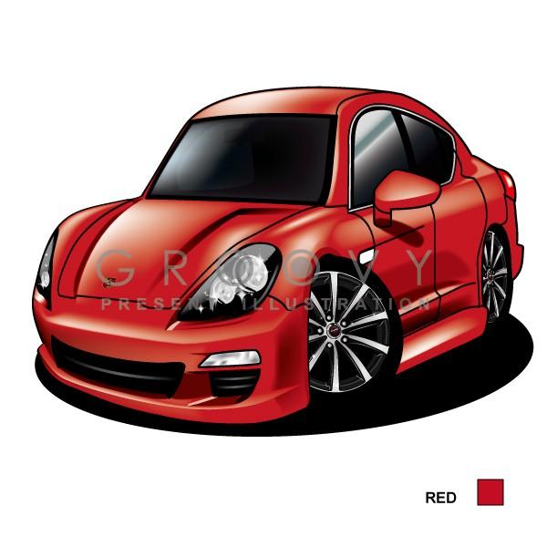 車好き プレゼント ポルシェ パナメーラ 車 イラスト A4版 グルービー