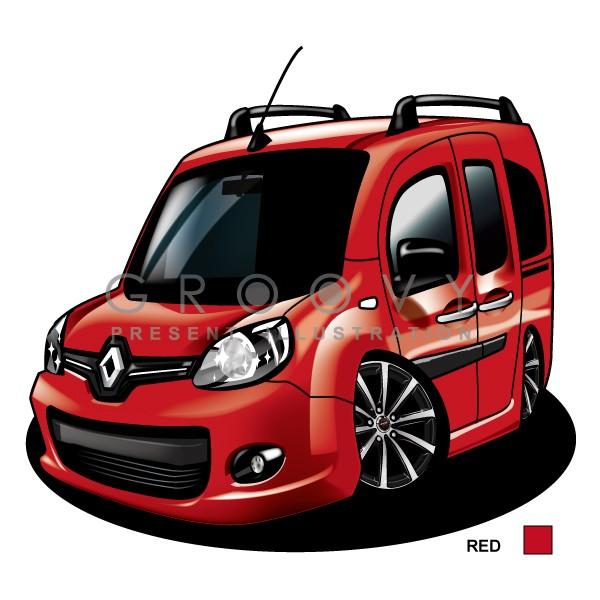 車好き プレゼント ルノー カングー 車 イラスト A4版高級フレーム