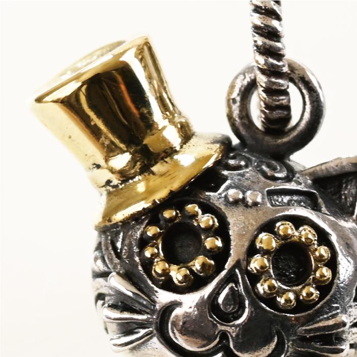 シルバー 925 ネックレス ペンダント トップ ヘッド 猫 メキシコ