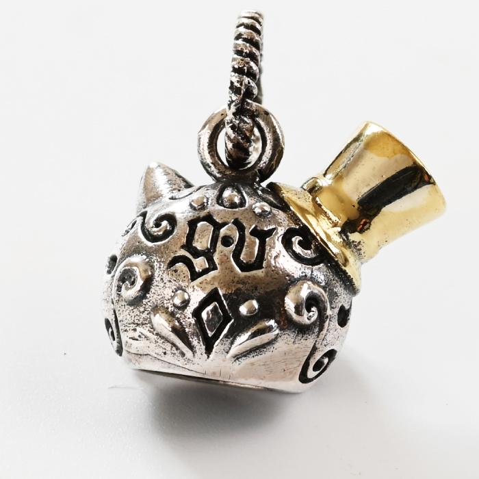 シルバー 925 ネックレス ペンダント トップ ヘッド 猫 メキシコ