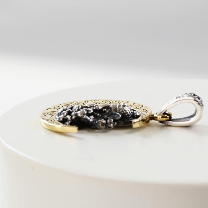 シルバー 925 ネックレス ペンダント トップ ヘッド ガネーシャ 幸せ