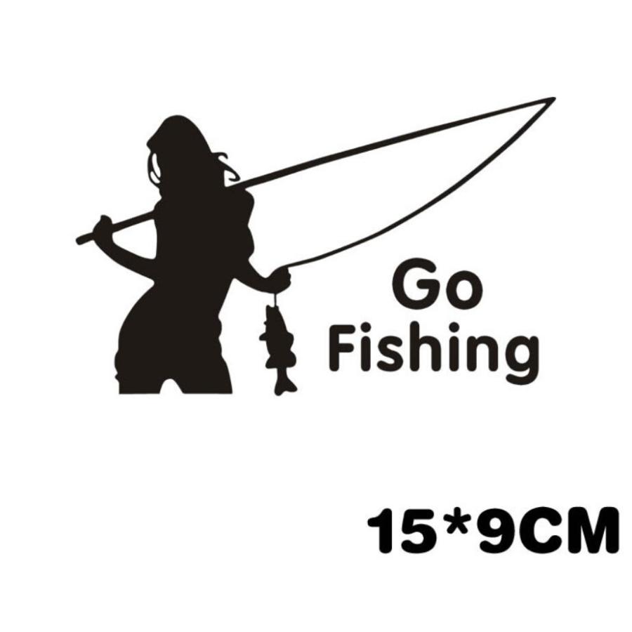 釣り 好き女子 ギャルステッカー バス 釣り 渓流 釣り 海 釣り フィッシング 車 デカール シール Sticker 026 車イラストの専門店 Groovy 通販 Yahoo ショッピング