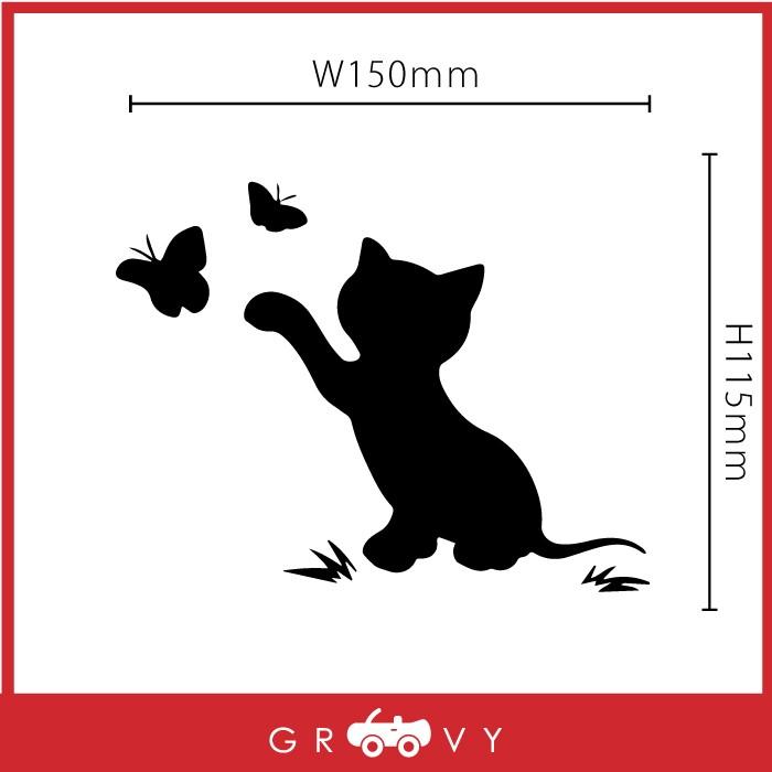 猫 車 ステッカー かわいい 蝶 ちょうちょ 蝶々黒猫 ノートパソコン かっこいい おしゃれ 車 ブランド アウトドア シール おもしろ グッズ Sticker 11 Care Design ヤフー店 通販 Yahoo ショッピング