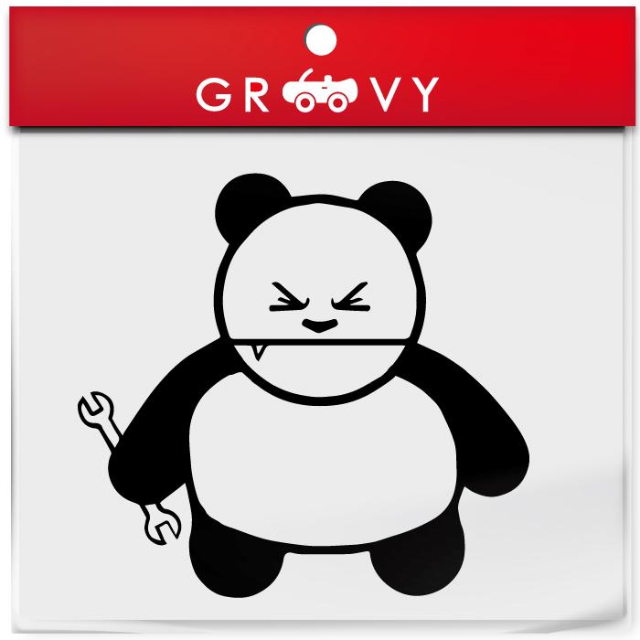 パンダ 工具 面白い カッティング ステッカー ノートパソコン 工具箱 車のサイドミラーやバイクのカスタム デカール シール Sticker 142 車イラストの専門店 Groovy 通販 Yahoo ショッピング