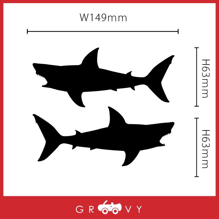 サメ ホホジロザメ かっこいい ステッカー 左右 セット ダイビング
