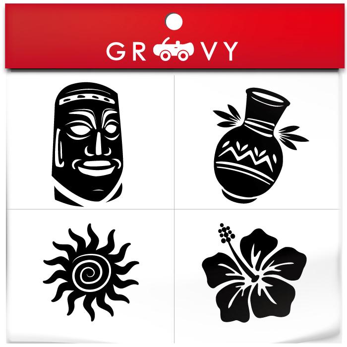 ハワイ モチーフ デザイン ハイビスカス 4種類 セット ステッカー 車 シール 海 アロハ サーフィン ダイビング マリン スポーツ 防水 アクセサリー グッズ 雑貨 Sticker 1543 Care Design ヤフー店 通販 Yahoo ショッピング