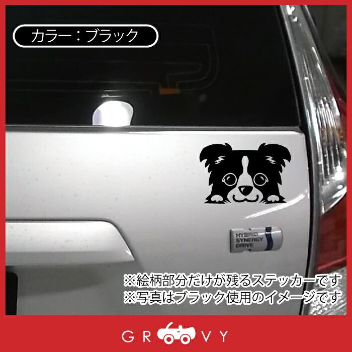 WEST. グッズ ボーダー コリー 犬 ステッカー こっそり覗く チラ見 かわいい