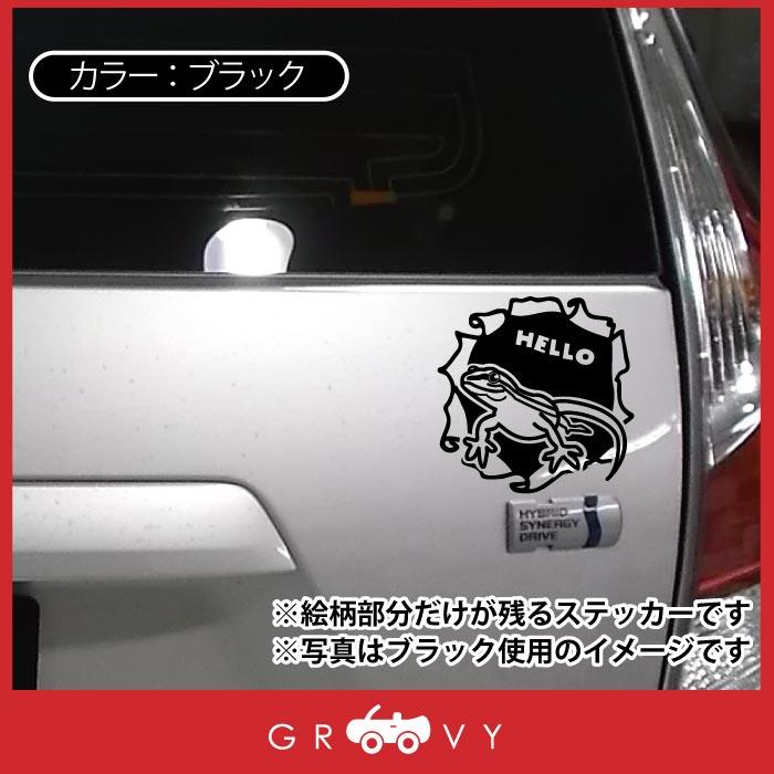 ニホン カナヘビ 日本 爬虫類 トカゲ ステッカー こっそりのぞく 車