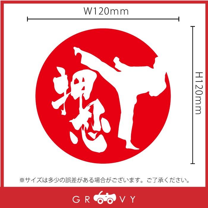 Care Design 店空手 上段蹴り 日の丸 シルエット 武道 ドレスアップ シール ステッカー デカール 押忍