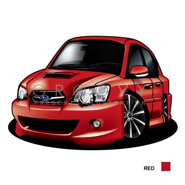 車好き プレゼント スバル レガシィ B4 BL5 4代目 車 イラスト A4版 