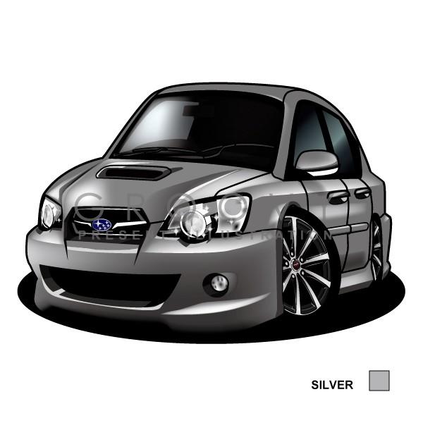 車好き プレゼント スバル レガシィ B4 BL5 4代目 車 イラスト A4版