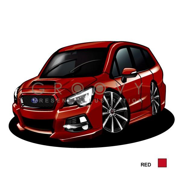 車好き プレゼント スバル レヴォーグ ver2 車 イラスト 2L版