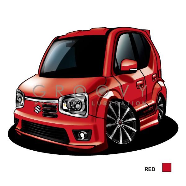 車好き プレゼント スズキ アルト ターボ RS 車 イラスト 2L版