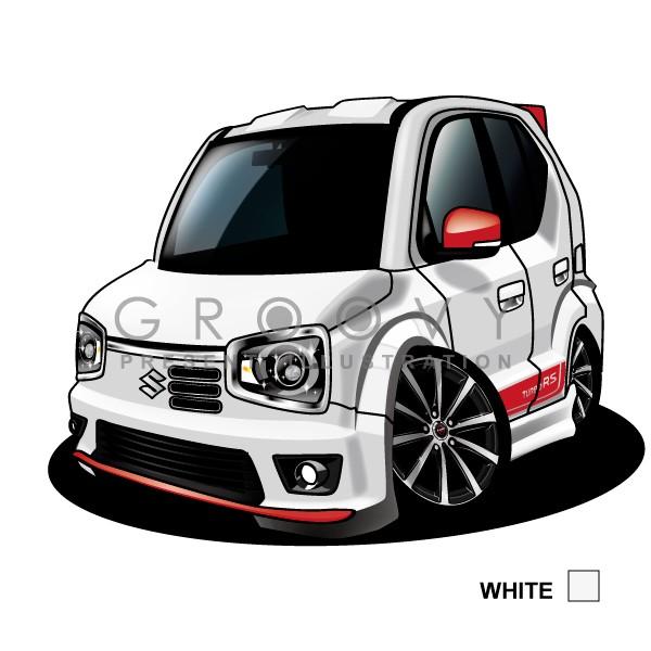 車好き プレゼント スズキ アルト ターボ RS 車 イラスト A4版高級