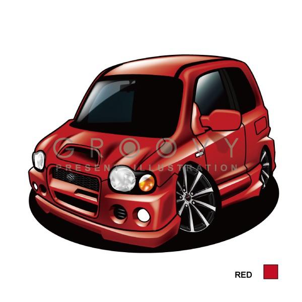 車好き プレゼント スズキ アルト ワークス HA12s 車 イラスト 2L版